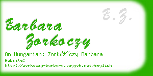 barbara zorkoczy business card